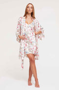 GINIA Floral Silk Robe / Casa Blanca