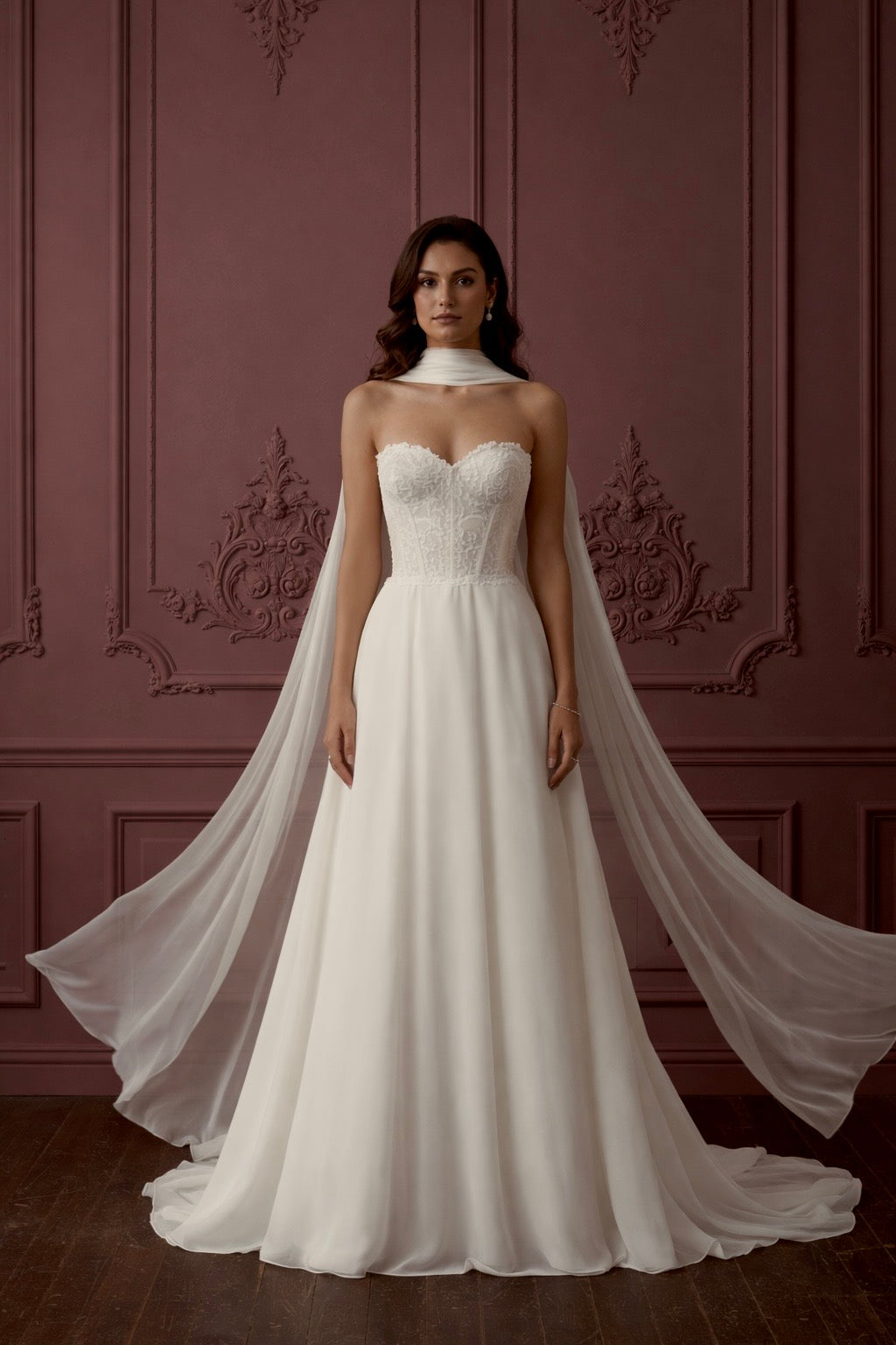 Jacqueline Chiffon Bridal Neck Scarf