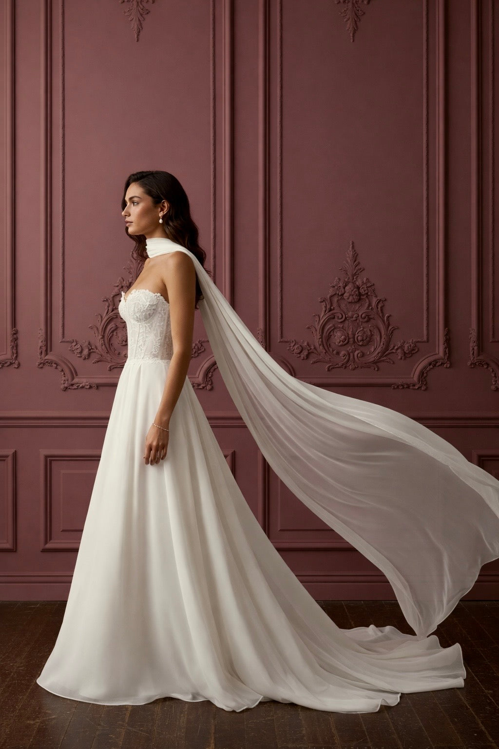 Jacqueline Chiffon Bridal Neck Scarf