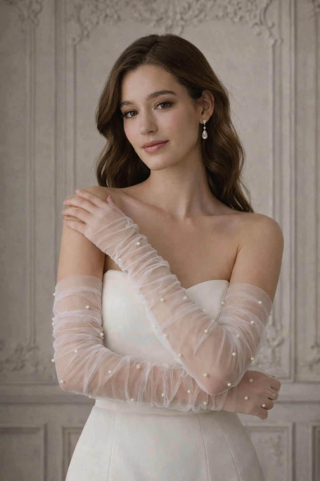 Margot Pearl Beaded Bridal Gloves