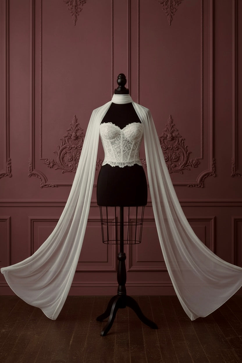 Jacqueline Chiffon Bridal Neck Scarf