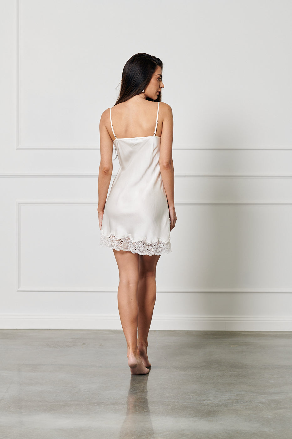 GINIA Silk with Lace Chemise / Crème