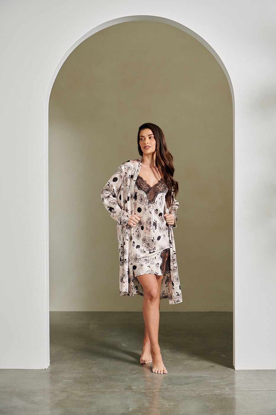 Love & Lustre Silk Robe / Peony