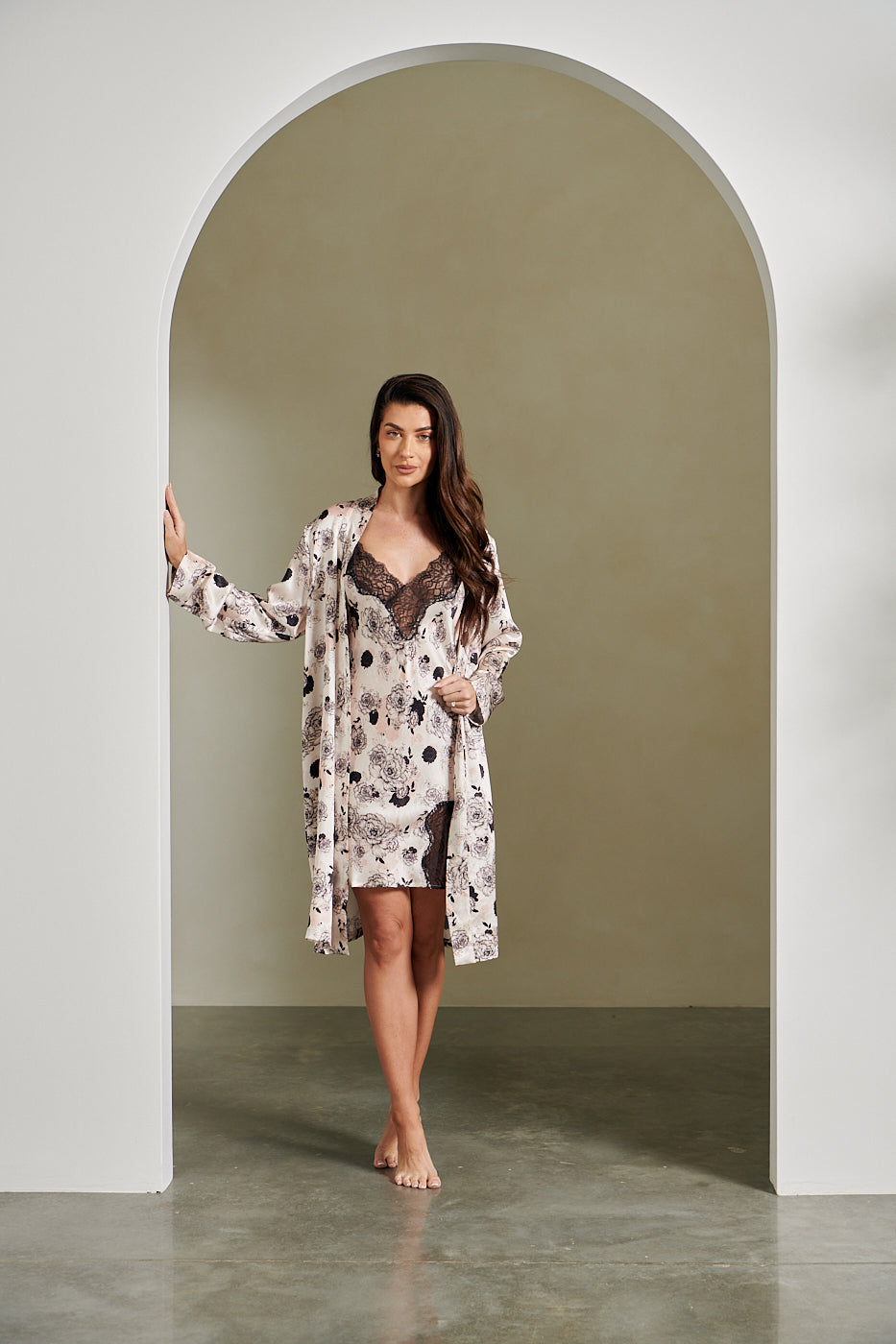 Love & Lustre Silk Robe / Peony