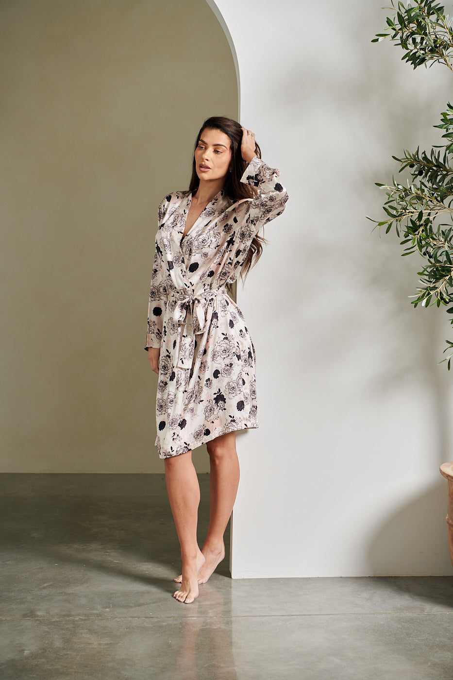 Love & Lustre Silk Robe / Peony