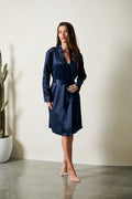 Love & Lustre Silk Robe / Navy